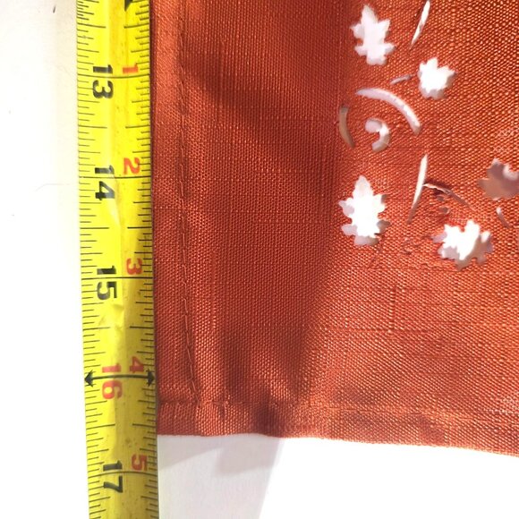 Thanksgiving Tablecloth Napkin Set cutwork leaf orange autumn holiday linens - Picture 6 of 7